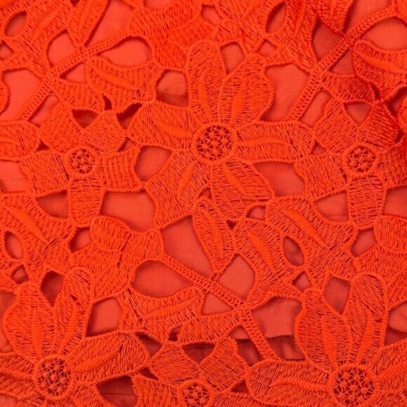 Banana Republic Lace V-Neck Dress Size 0P Geo Red - Picture 8 of 8